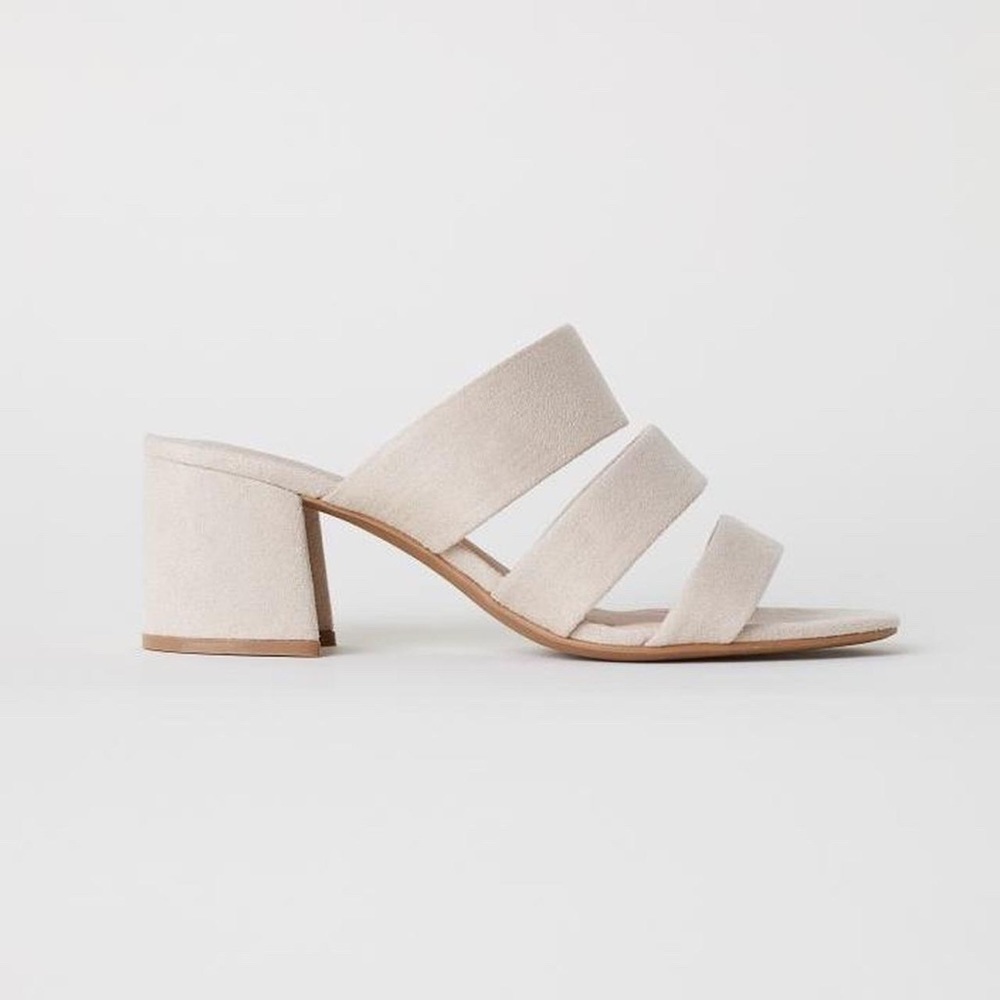 H&M Beige / Pale Pink Strappy Heeled Sandals